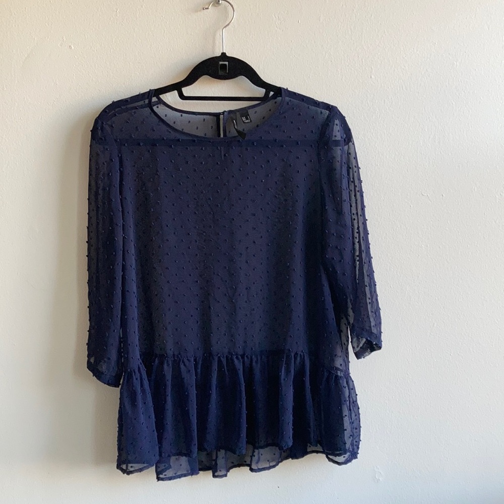 Sheer Textured Blouse - MNG Collection - Large